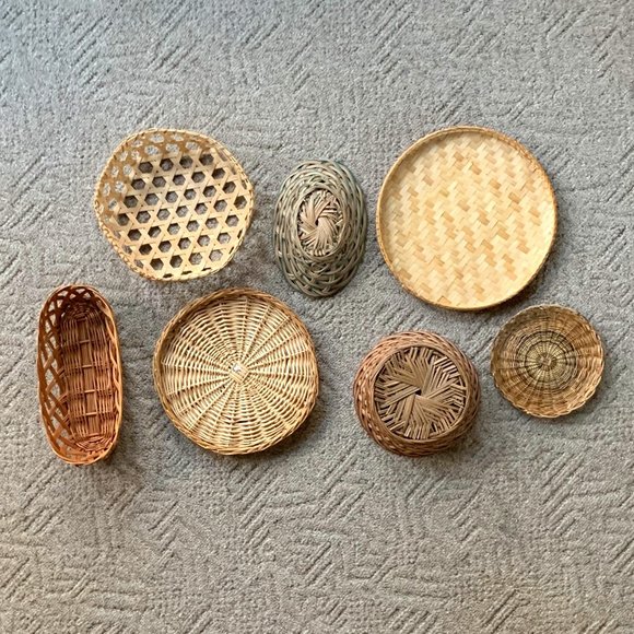Other - Basket Wall "E" Bohemian 7 pcs Wicker Wall Art Boho Chic